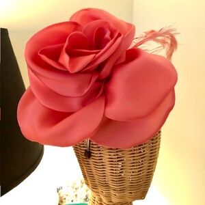 Kentucky Derby Hat Fascinator Christine A. Moore Pink Silk Flower Royal Ascot
